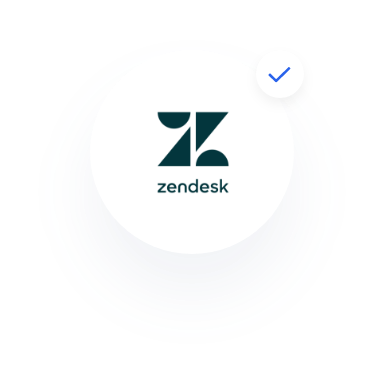 Das Zendesk-Logo auf einem blauen Kreis.